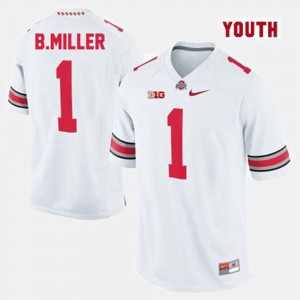OSU Braxton Miller Jersey White #1 College Football Official For Kids 354978-621