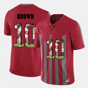 #10 Mens Red University OSU CaCorey Brown Jersey Pictorial Fashion 774384-434