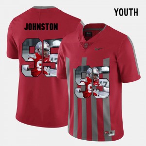 Youth(Kids) Pictorial Fashion #95 Stitch Buckeyes Cameron Johnston Jersey Red 914999-209