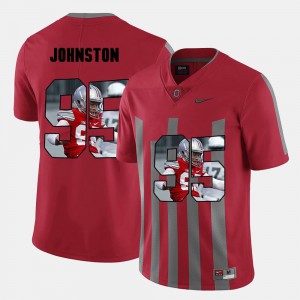 Men Red #95 Ohio State Cameron Johnston Jersey High School Pictorial Fashion 806224-757