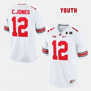 Official Buckeyes Cardale Jones Jersey #12 White College Football Kids 687062-437