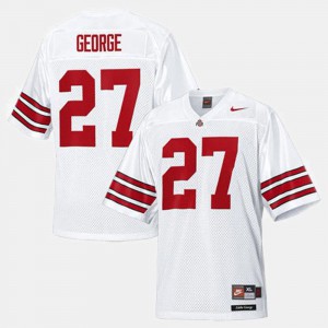 Stitched Ohio State Eddie George Jersey College Football #27 White Youth 842738-829
