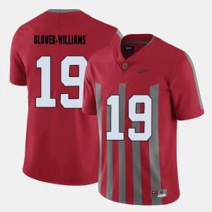 Mens #19 Embroidery Red OSU Buckeyes Eric Glover-Williams Jersey College Football 648414-159