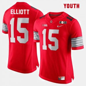 OSU Buckeyes Ezekiel Elliott Jersey Stitched Red #15 For Kids College Football 938354-330