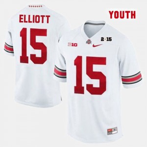 Stitch Youth(Kids) College Football White #15 Ohio State Ezekiel Elliott Jersey 568393-608