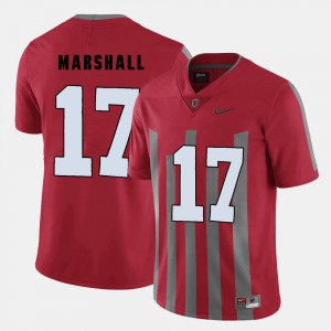 Red Mens College Football NCAA #17 Ohio State Jalin Marshall Jersey 474748-703
