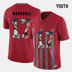 Red Stitched Youth Ohio State Buckeyes Jalin Marshall Jersey #17 Pictorial Fashion 506523-775