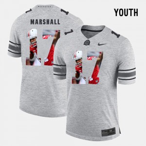 #17 Pictorial Gridiron Fashion Official Youth Pictorital Gridiron Fashion Gray OSU Jalin Marshall Jersey 393678-622
