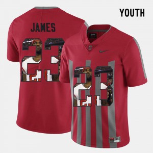 Youth #23 Pictorial Fashion Ohio State Lebron James Jersey NCAA Red 640444-907