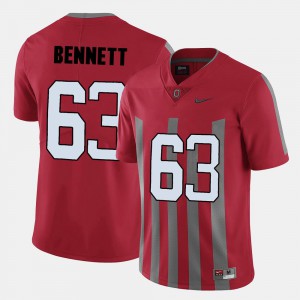 Buckeyes Michael Bennett Jersey Red Embroidery #63 For Men College Football 760699-724