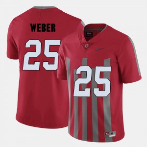 For Men OSU Buckeyes Mike Weber Jersey Red #25 College Football Player 310595-352