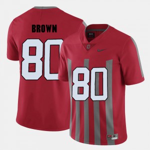 #80 Red College Football Embroidery Men Buckeye Noah Brown Jersey 696170-524