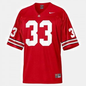 Mens #33 College Football OSU Buckeyes Pete Johnson Jersey Embroidery Red 193657-336