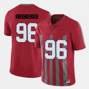 College Football Mens College Red #96 Buckeye Sean Nuernberger Jersey 124866-764