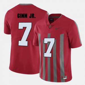 For Men's #7 College Football Official Ohio State Ted Ginn Jr. Jersey Red 446741-939