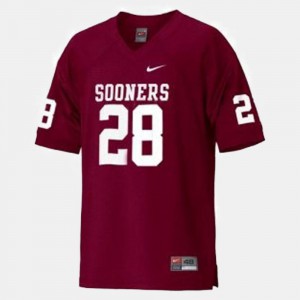 Red Stitched Sooners Adrian Peterson Jersey College Football #28 Kids 754535-307