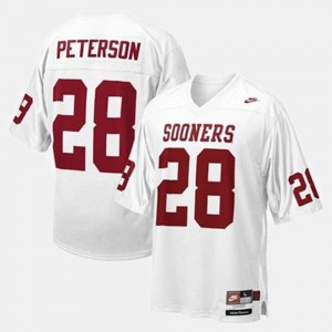 #28 Player University Of Oklahoma Adrian Peterson Jersey College Football Kids White 640953-600