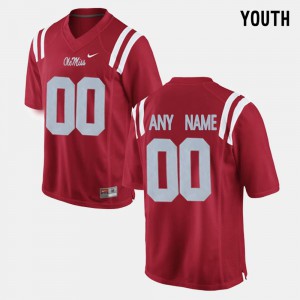 Stitched Kids College Limited Football Ole Miss Rebels Custom Jerseys #00 Red 931762-628