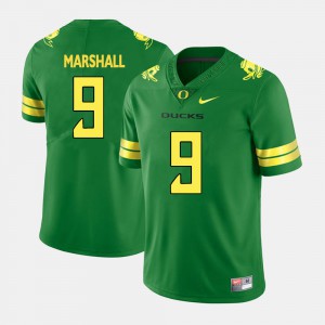 College Football For Men's #9 Embroidery Green Oregon Byron Marshall Jersey 689676-269