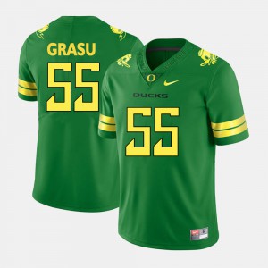 University Green #55 College Football Men Oregon Duck Hroniss Grasu Jersey 804015-736