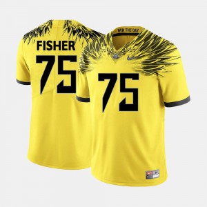 College Football Men's Oregon Ducks Jake Fisher Jersey #75 Yellow High School 532664-474
