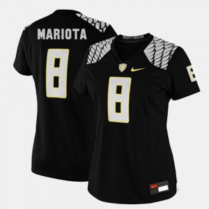 #8 Women University Black College Football Oregon Ducks Marcus Mariota Jersey 764653-317