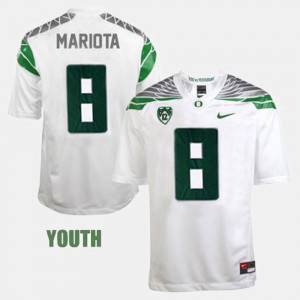 Oregon Marcus Mariota Jersey White College Football Player Youth(Kids) #8 621214-873