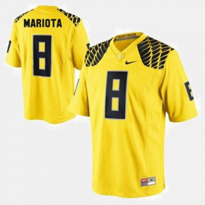 College Football University #8 UO Marcus Mariota Jersey Yellow For Men 630010-121