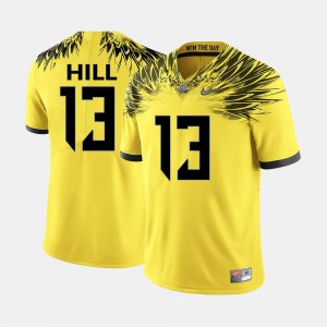 University of Oregon TroyHill Jersey For Men's #13 University College Football Yellow 559796-363
