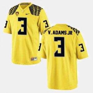 Oregon Ducks Vernon Adams Jersey Player #3 Yellow Mens College Football 980366-720