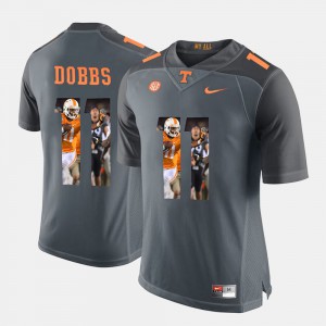 Grey Official #11 Mens Pictorial Fashion Tennessee Vols Joshua Dobbs Jersey 845434-487