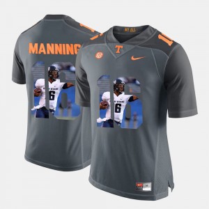 Grey #16 Pictorial Fashion University Of Tennessee Peyton Manning Jersey Mens NCAA 801476-586