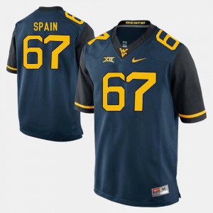 Mountaineers Quinton Spain Jersey Embroidery Men's Blue Alumni Football Game #67 385485-977