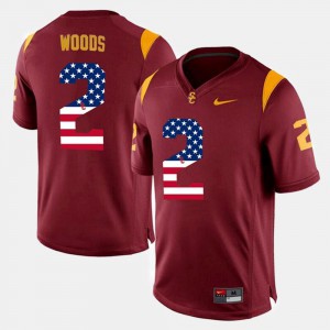 Men's USC Robert Woods Jersey US Flag Fashion Stitched Maroon #2 297351-943