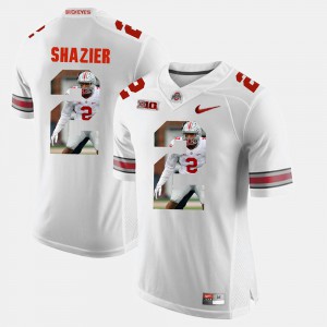 Pictorial Fashion #2 Embroidery White Ohio State Ryan Shazier Jersey Men 661016-145
