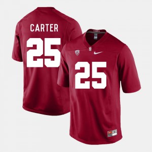 College Football Embroidery Mens Cardinal Stanford Alex Carter Jersey #25 920054-826