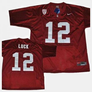 NCAA #12 For Men's College Football Red Stanford Cardinal Andrew Luck Jersey 407486-296