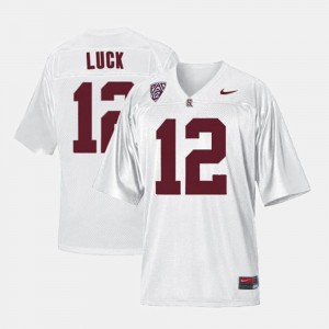 Embroidery #12 College Football White Stanford Andrew Luck Jersey Men's 239000-910
