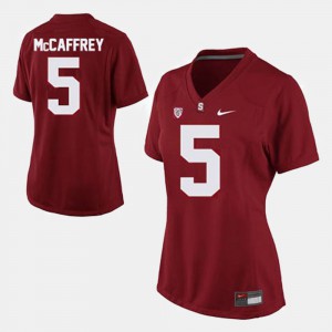 For Women's Stanford Christian McCaffrey Jersey Cardinal #5 College Football Official 823858-471