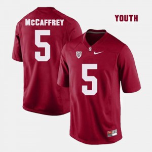 NCAA Red College Football Stanford University Christian McCaffrey Jersey #5 Youth(Kids) 174023-559