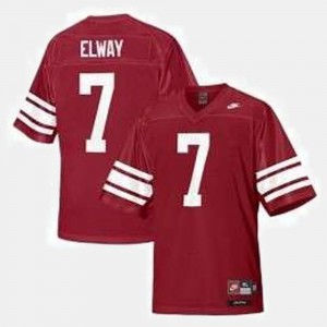 Kids College Football #7 Embroidery Stanford John Elway Jersey Red 323520-581