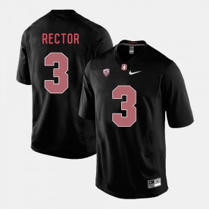 Men #3 Black Official College Football Stanford Michael Rector Jersey 951386-817