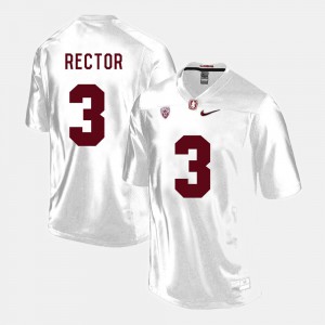 For Men's Stanford Michael Rector Jersey White #3 College Football Embroidery 984371-816