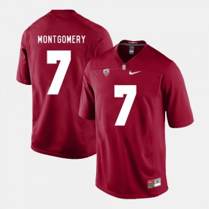 Cardinal #7 College Football NCAA For Men Cardinal Ty Montgomery Jersey 563213-902