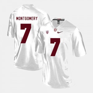 #7 College Football For Men's NCAA Stanford University Ty Montgomery Jersey White 176655-337