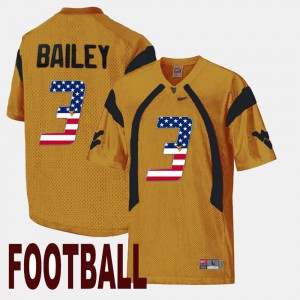 Men Gold US Flag Fashion #3 Embroidery Mountaineers Stedman Bailey Jersey 146667-814