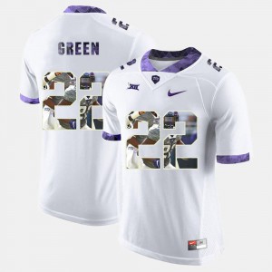Texas Christian Aaron Green Jersey Official Men's High-School Pride Pictorial Limited #22 White 474222-538