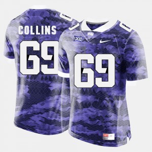 College Football #69 Stitched For Men's Purple Texas Christian Aviante Collins Jersey 736929-407
