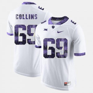 For Men's Texas Christian University Aviante Collins Jersey White #69 College Football Player 872520-165