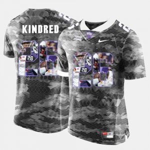 #26 Men High-School Pride Pictorial Limited Official Horned Frogs Derrick Kindred Jersey Grey 807932-757